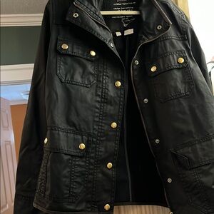 Chic Black Jacket with Gold Buttons